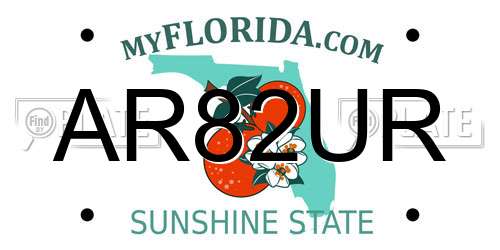 AR82UR Florida License Plate