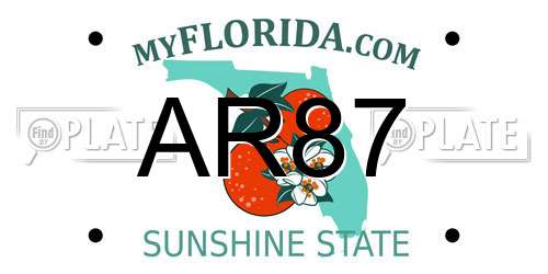 AR87 Florida License Plate