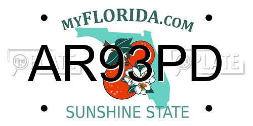 AR93PD Florida License Plate