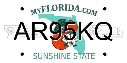 AR95KQ Florida License Plate