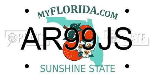 AR99JS Florida License Plate