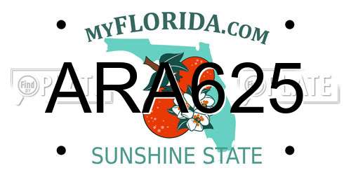 ARA625 Florida License Plate