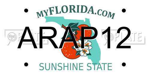 ARAP12 Florida License Plate