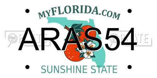 ARAS54 Florida License Plate