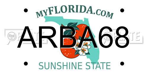 ARBA68 Florida License Plate