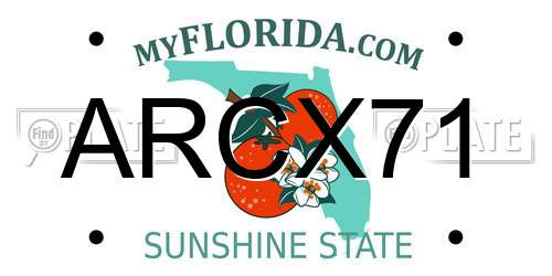 ARCX71 Florida License Plate