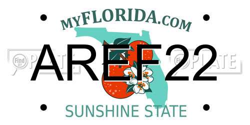 AREF22 Florida License Plate