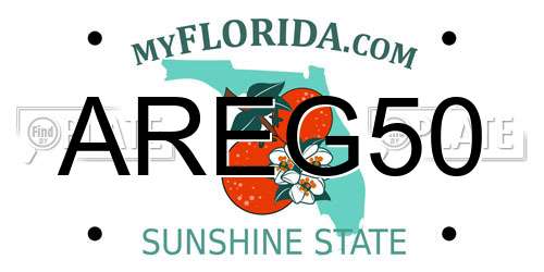 AREG50 Florida License Plate