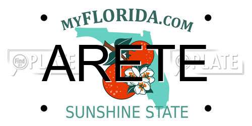 ARETE Florida License Plate