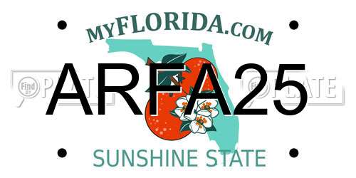 ARFA25 Florida License Plate