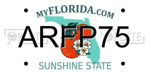 ARFP75 Florida License Plate