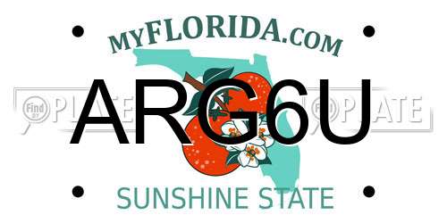 ARG6U Florida License Plate