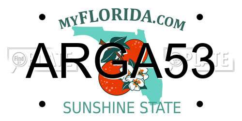 ARGA53 Florida License Plate