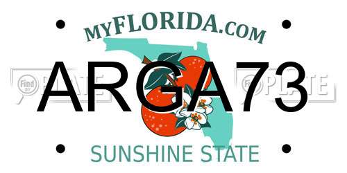 ARGA73 Florida License Plate
