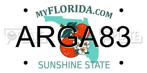 ARGA83 Florida License Plate