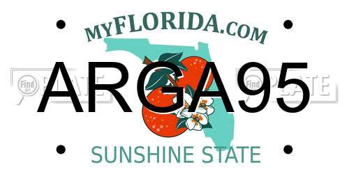 ARGA95 Florida License Plate