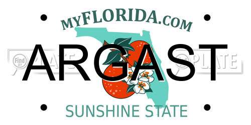 ARGAST Florida License Plate