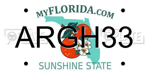 ARGH33 Florida License Plate