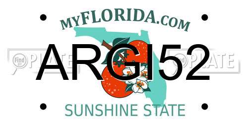 ARGI52 Florida License Plate