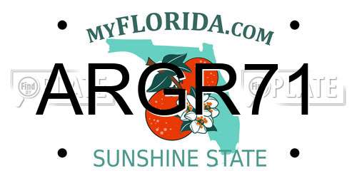 ARGR71 Florida License Plate