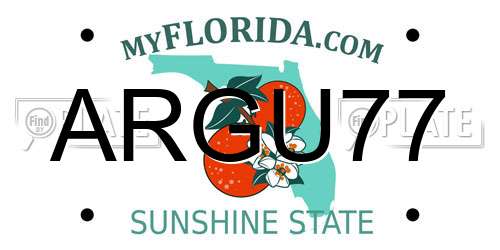 ARGU77 Florida License Plate