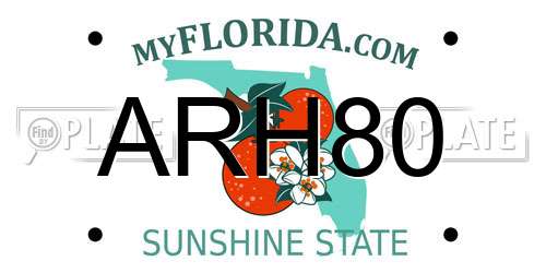 ARH80 Florida License Plate
