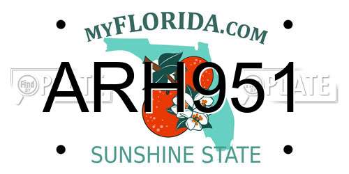 ARH951 Florida License Plate