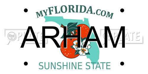 ARHAM Florida License Plate