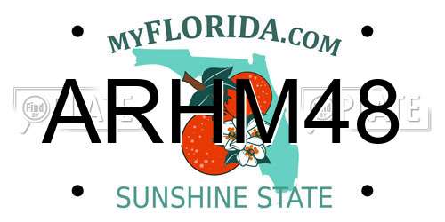 ARHM48 Florida License Plate
