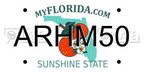 ARHM50 Florida License Plate