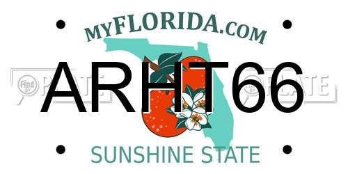 ARHT66 Florida License Plate