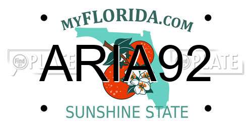 ARIA92 Florida License Plate