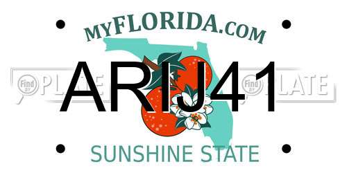 ARIJ41 Florida License Plate