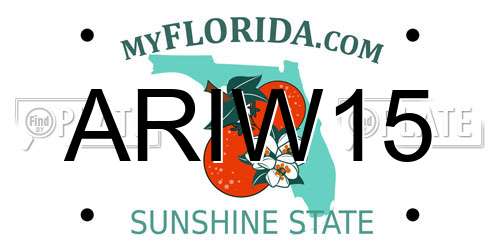 ARIW15 Florida License Plate