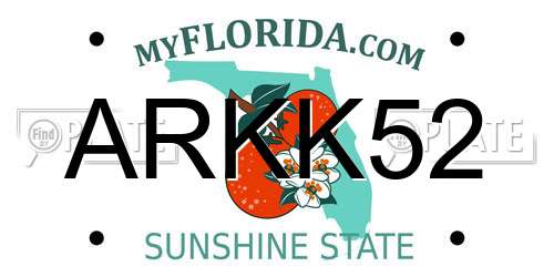ARKK52 Florida License Plate