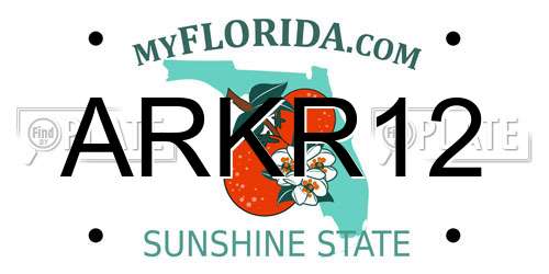 ARKR12 Florida License Plate