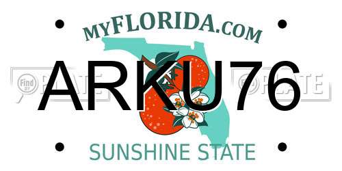 ARKU76 Florida License Plate