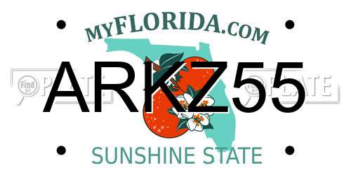 ARKZ55 Florida License Plate