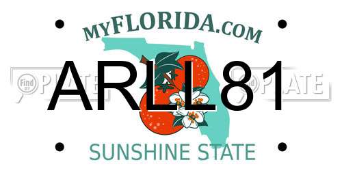 ARLL81 Florida License Plate