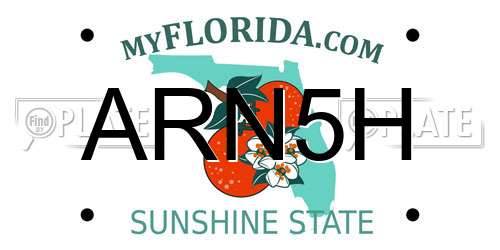 ARN5H Florida License Plate