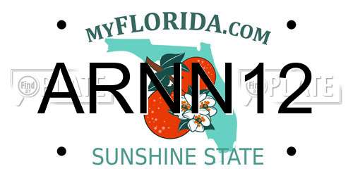 ARNN12 Florida License Plate