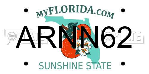 ARNN62 Florida License Plate