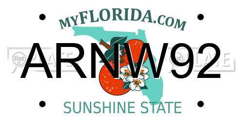 ARNW92 Florida License Plate