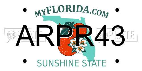 ARPR43 Florida License Plate