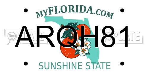 ARQH81 Florida License Plate
