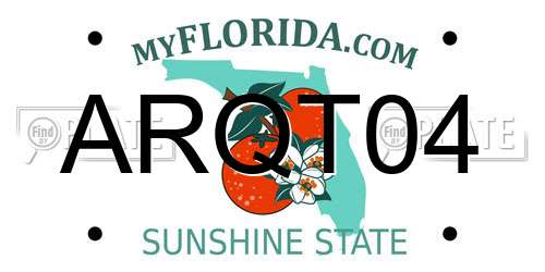 ARQT04 Florida License Plate
