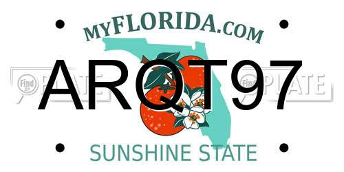 ARQT97 Florida License Plate