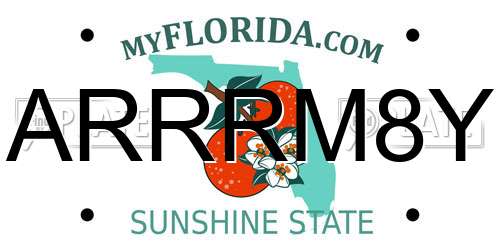 ARRRM8Y Florida License Plate