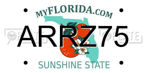 ARRZ75 Florida License Plate