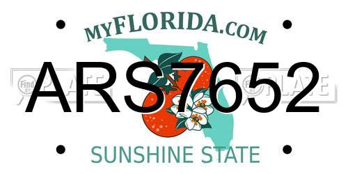ARS7652 Florida License Plate